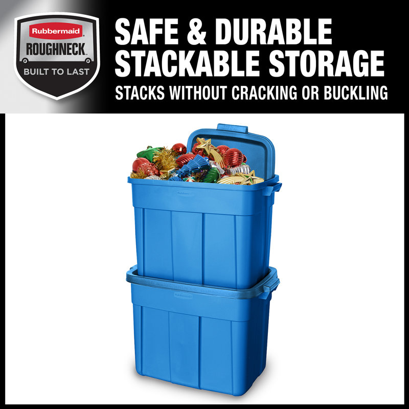 Rubbermaid Roughneck 18 Gal Storage Bins with Lids, 6-Pack